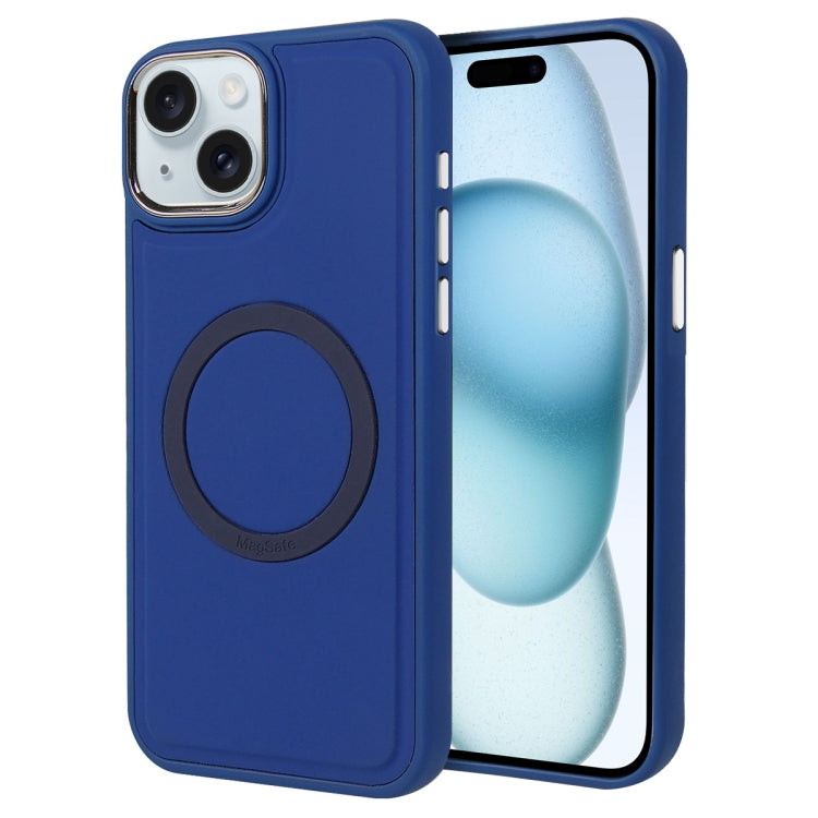 For iPhone 15 Imitation Liquid Skin Feel Plating Magsafe Phone Case(Blue) - iPhone 15 Cases by buy2fix | Online Shopping UK | buy2fix