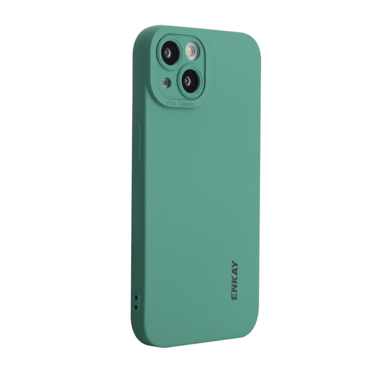 For iPhone 15 ENKAY Liquid Silicone Soft Shockproof Phone Case(Dark Green) - iPhone 15 Cases by ENKAY | Online Shopping UK | buy2fix