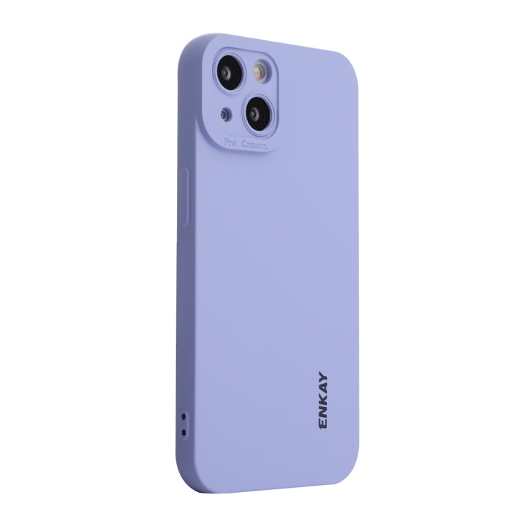 For iPhone 15 ENKAY Liquid Silicone Soft Shockproof Phone Case(Purple) - iPhone 15 Cases by ENKAY | Online Shopping UK | buy2fix