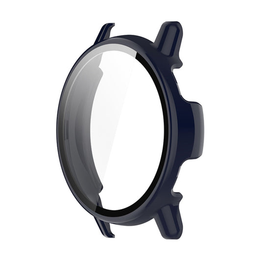 For Garmin Active 5 ENKAY Hat-Prince Full Coverage Tempered Glass Film Integrated PC Watch Cover(Dark Blue) by ENKAY