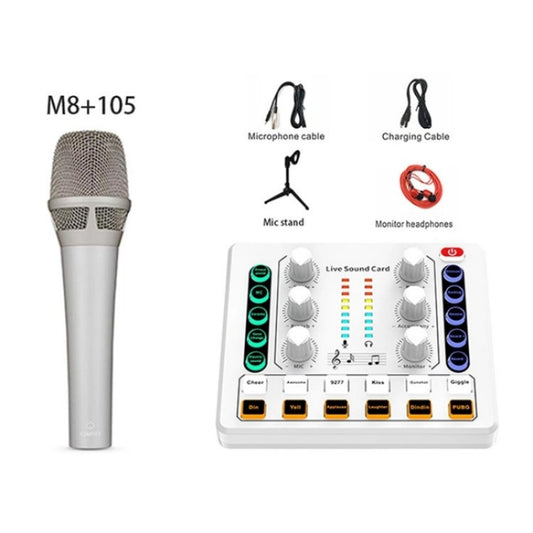 BM800 Live Sound Card with Condenser Microphone Kit(White) by buy2fix