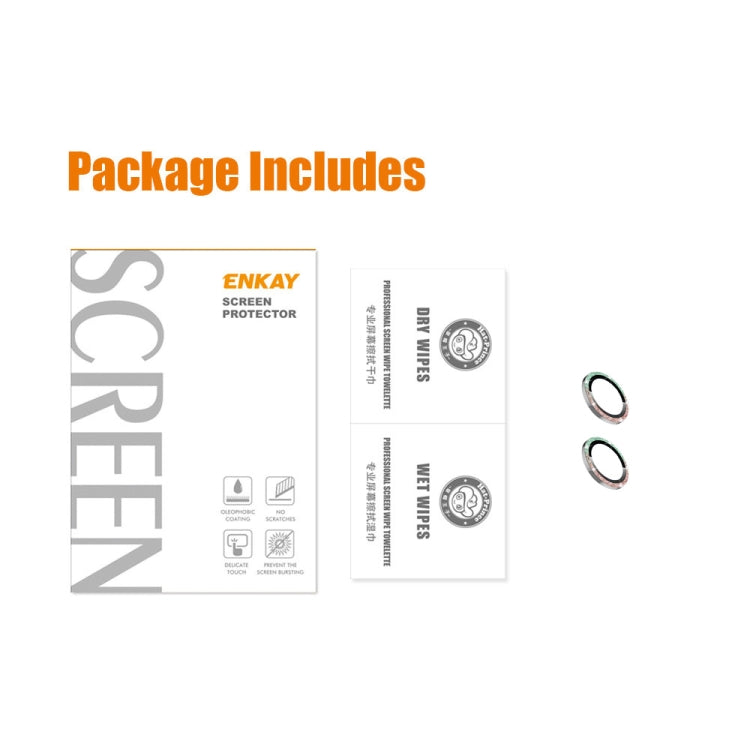 For iPhone 15 / 15 Plus ENKAY Hat-Prince Glitter Rear Lens Aluminium Alloy Tempered Glass Film(Deep Green) by ENKAY