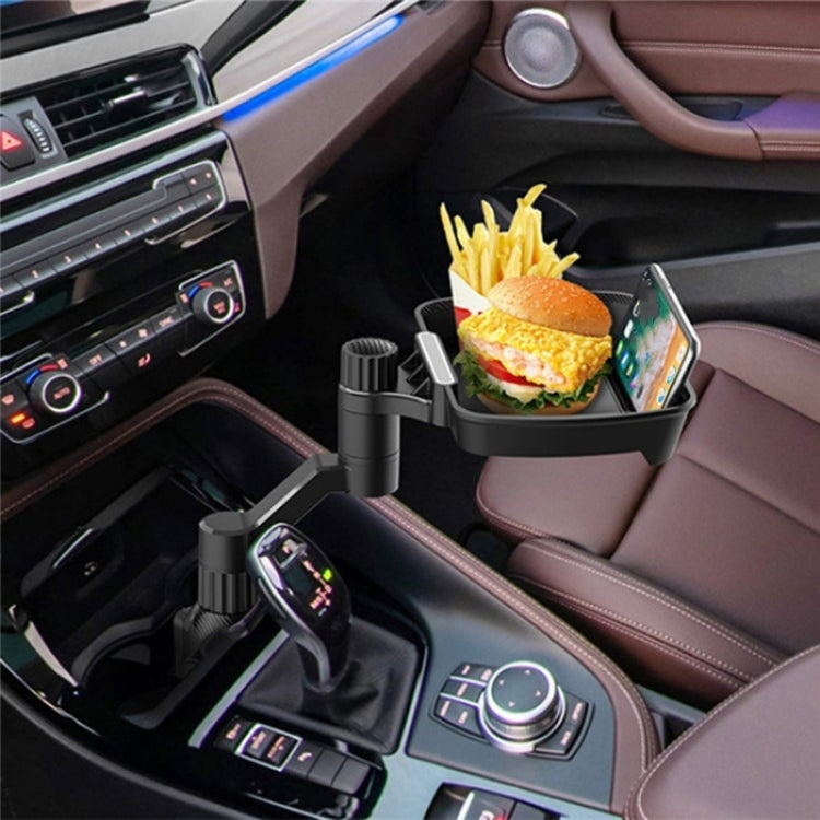 D09 Mobile Phone Stand Plastic Car Cup Holder Mount Food Snack Rotation Tray by buy2fix