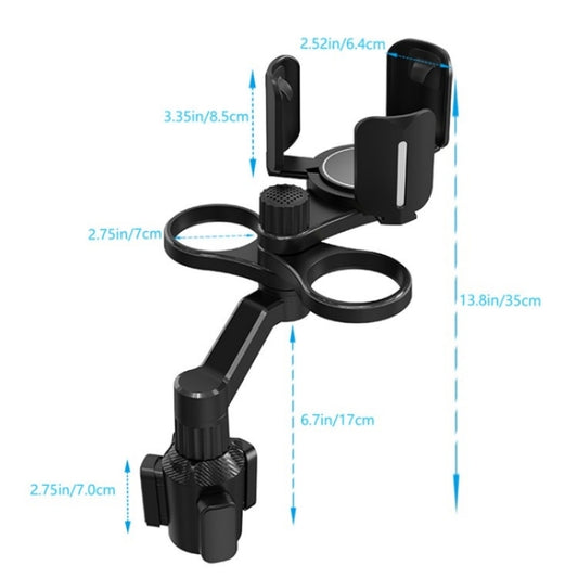 D07 3-Clip Adjustable Cup Holder Car Mount Drink Bottle Snack Car Cup Holder Expander by buy2fix