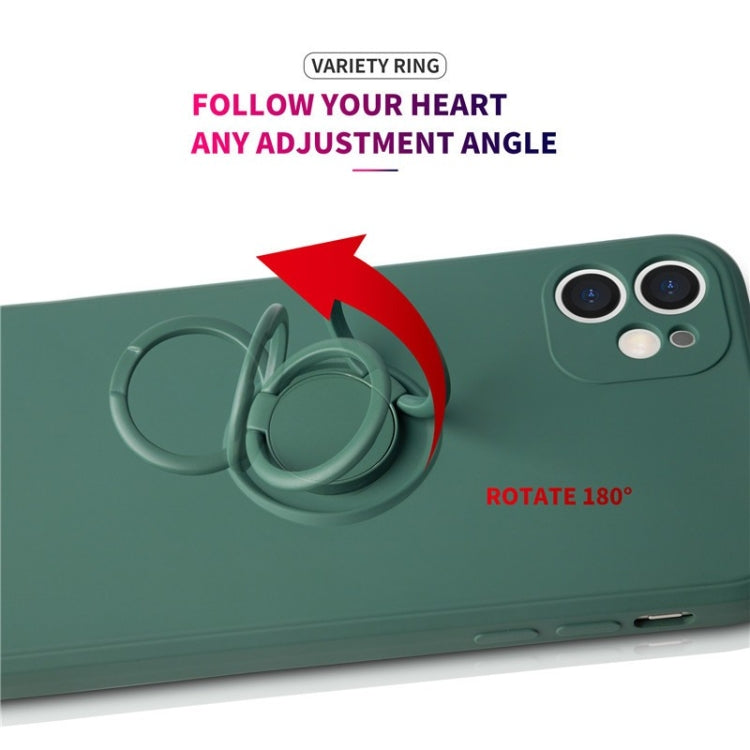For iPhone 15 Pro Max Ring Kickstand Silicone Phone Case(Army Green) by buy2fix