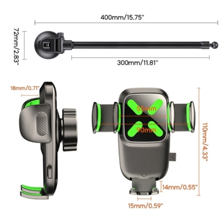 X034 Universal Truck Bus Dashboard Flexible Adjustable Windshield Suction Cup Car Phone Holder(Black) by buy2fix