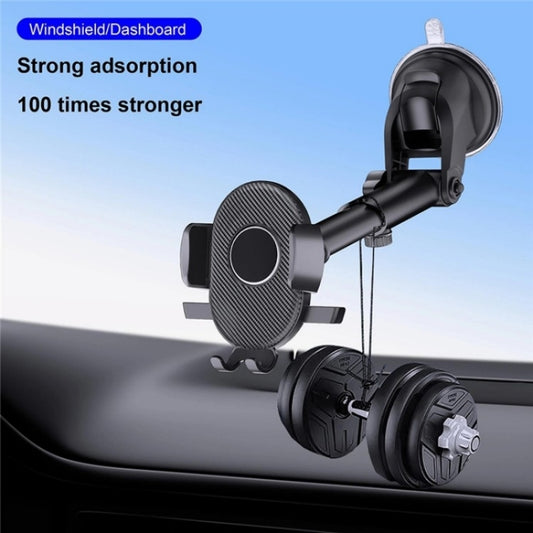 D40+105+K5 Carbon Fiber Texture Car Suction Cup Telescopic Arm Phone Holder Windshield Dashboard by buy2fix