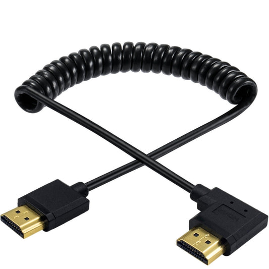 JUNSUNMAY 4K 60Hz HDMI Male to Male HDMI 2.0V Elbow Head Spring Cable, Length:1.2m(Straight) by JUNSUNMAY