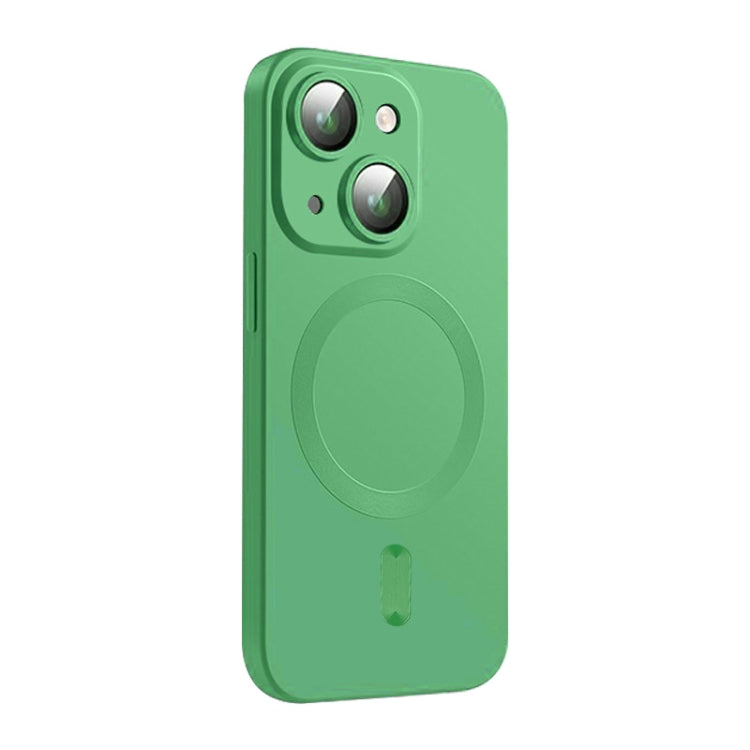 For iPhone 15 ENKAY MagSafe Matte TPU Phone Case with Lens Film(Green) - iPhone 15 Cases by ENKAY | Online Shopping UK | buy2fix