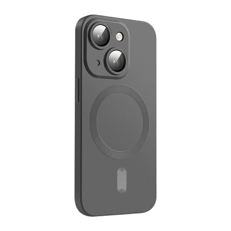 For iPhone 14 ENKAY MagSafe Matte TPU Phone Case with Lens Film(Dark Grey) - iPhone 14 Cases by ENKAY | Online Shopping UK | buy2fix