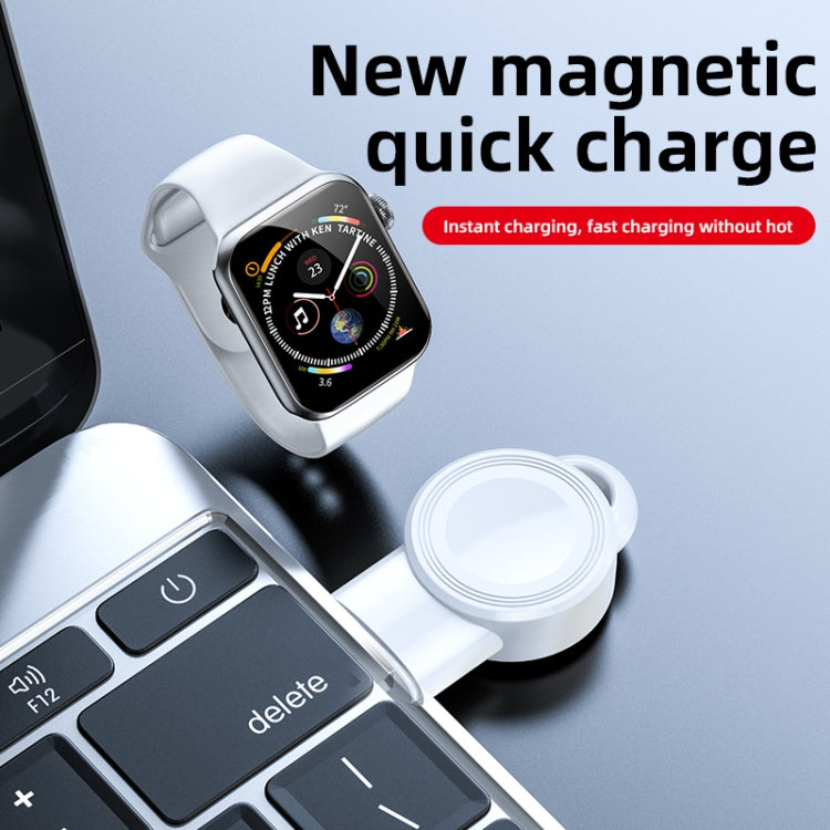 For Apple Watch Aluminum USB Watch Wireless Charger(White) - Charger / Holder by buy2fix | Online Shopping UK | buy2fix