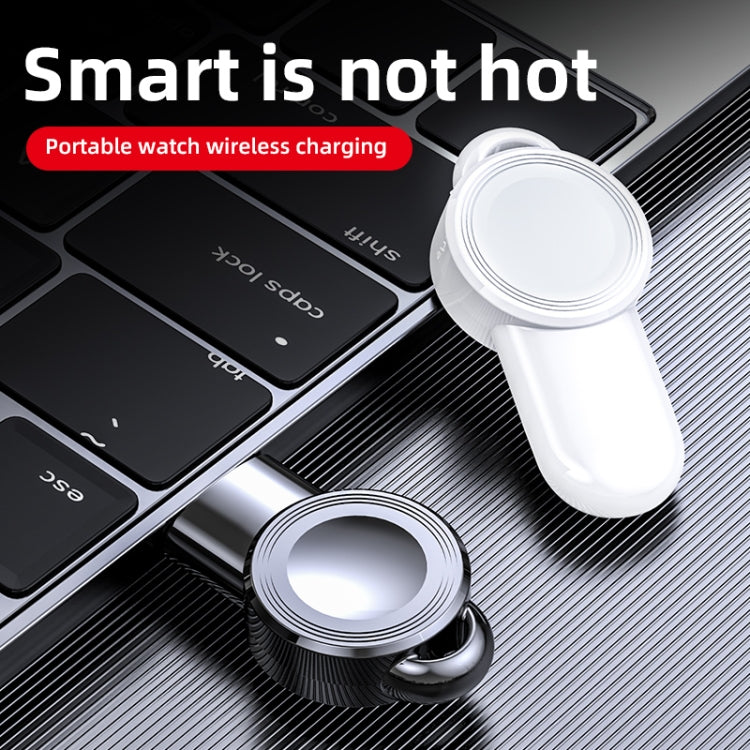 For Apple Watch Aluminum USB Watch Wireless Charger(White) - Charger / Holder by buy2fix | Online Shopping UK | buy2fix