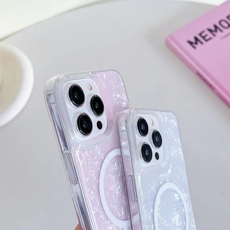 For iPhone 15 Pro Shell Texture MagSafe TPU Phone Case(Purple) - iPhone 15 Pro Cases by buy2fix | Online Shopping UK | buy2fix
