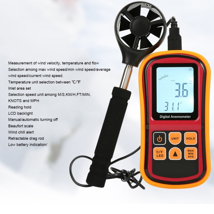 GM8909 Digital Anemometer - Tachometers & Anemometer by buy2fix | Online Shopping UK | buy2fix