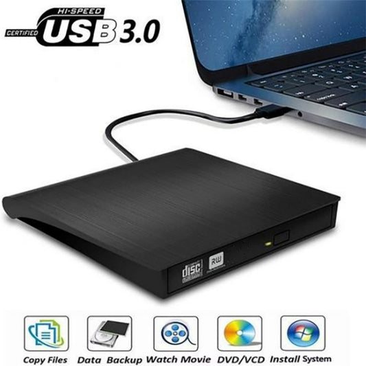 663 High Speed CD DVD Burner USB3.0 Computer Laptop External Optical Drive Burner(Black) by buy2fix