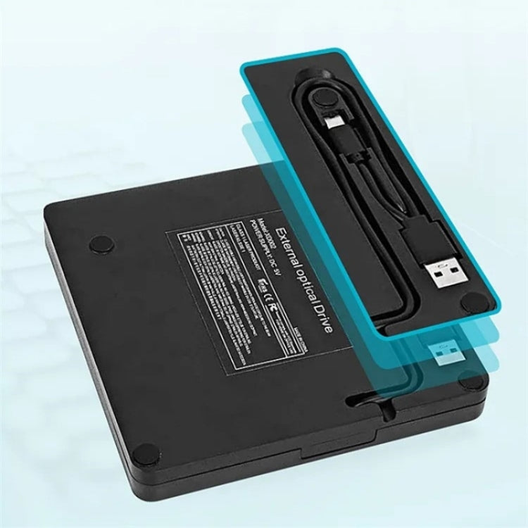 XD009 External CD Reader VCD Burner Ultra-thin Design Laptop Computer USB 3.0+Type-C DVD Drive by buy2fix
