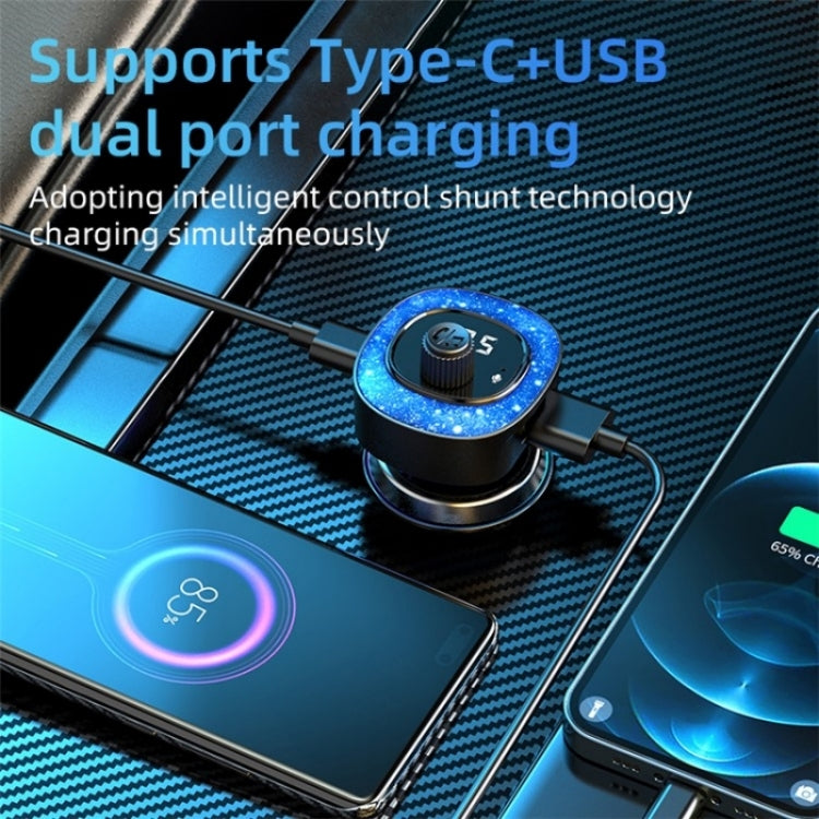 C41 Star Light Car Charger ABS Adapter FM Transmitter Bluetooth Hands-free Call MP3 Music Player - Bluetooth Car Kits by buy2fix | Online Shopping UK | buy2fix
