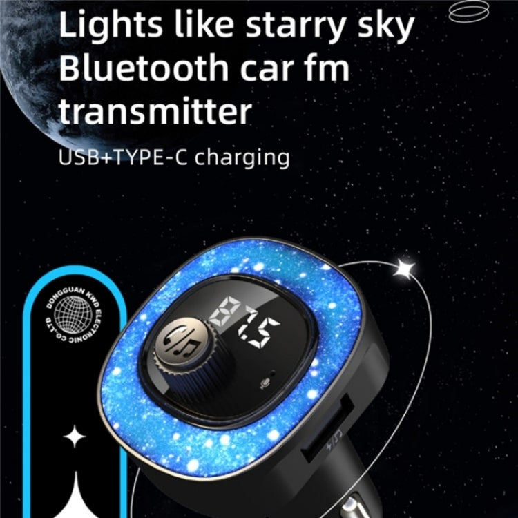C41 Star Light Car Charger ABS Adapter FM Transmitter Bluetooth Hands-free Call MP3 Music Player - Bluetooth Car Kits by buy2fix | Online Shopping UK | buy2fix