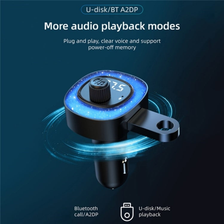 C41 Star Light Car Charger ABS Adapter FM Transmitter Bluetooth Hands-free Call MP3 Music Player - Bluetooth Car Kits by buy2fix | Online Shopping UK | buy2fix