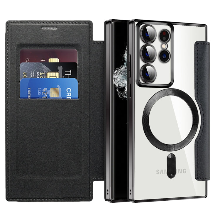For Samsung Galaxy S22 Ultra 5G Shield MagSafe RFID Anti-theft Leather Phone Case(Black) - Galaxy S22 Ultra 5G Cases by buy2fix | Online Shopping UK | buy2fix