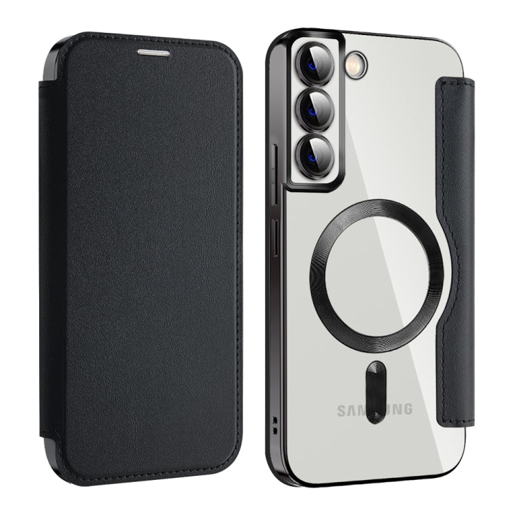 For Samsung Galaxy S22+ 5G Shield MagSafe RFID Anti-theft Leather Phone Case(Black) - Galaxy S22+ 5G Cases by buy2fix | Online Shopping UK | buy2fix