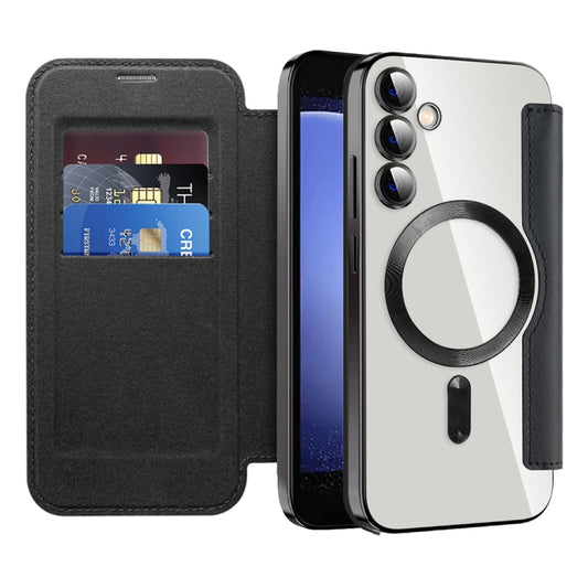 For Samsung Galaxy S23 FE 5G Shield MagSafe RFID Anti-theft Leather Phone Case(Black) by buy2fix