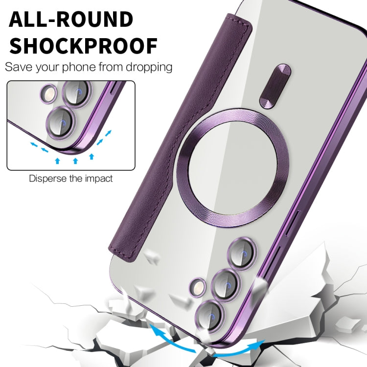 For Samsung Galaxy S23 FE 5G Shield MagSafe RFID Anti-theft Leather Phone Case(Purple) - Galaxy S23 FE 5G Cases by buy2fix | Online Shopping UK | buy2fix
