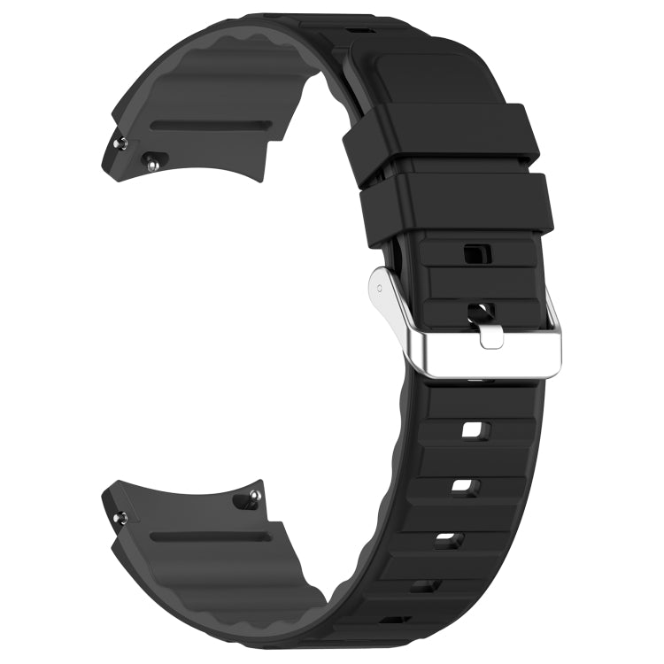 For Samsung Galaxy Watch 6 Two Color Horizontal Silicone Watch Band(Black Grey) - Watch Bands by buy2fix | Online Shopping UK | buy2fix