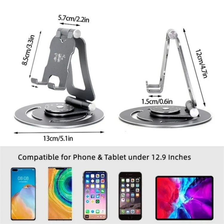 G60 Portable Folding 360-Degree Rotating Desktop Phone Tablet Holder(Grey) - Stand by buy2fix | Online Shopping UK | buy2fix
