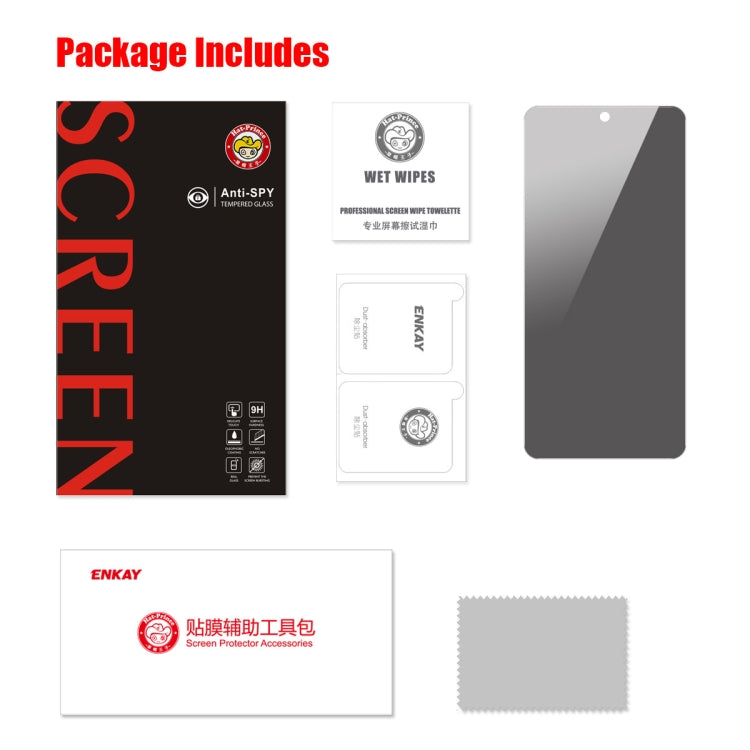 For Xiaomi Redmi 12 4G / 5G ENKAY Hat-Prince 28 Degree Anti-peeping Privacy Tempered Glass Film by ENKAY