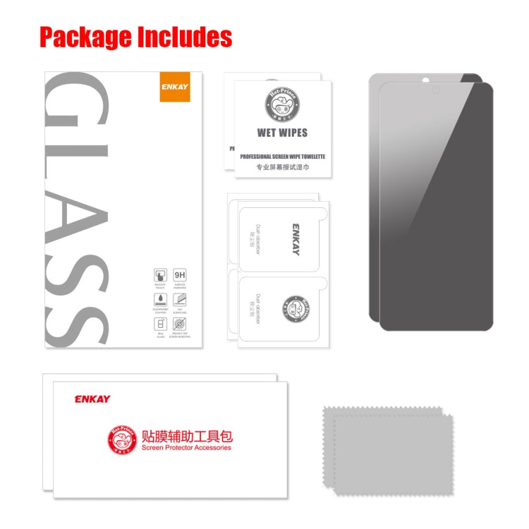 For Xiaomi 13T / 13T Pro 2pcs ENKAY Hat-Prince 28 Degree Anti-peeping Privacy Tempered Glass Film by ENKAY