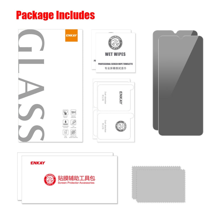 For Samsung Galaxy A24 4G 2pcs ENKAY Hat-Prince 28 Degree Anti-peeping Privacy Tempered Glass Film - Galaxy Tempered Glass by ENKAY | Online Shopping UK | buy2fix