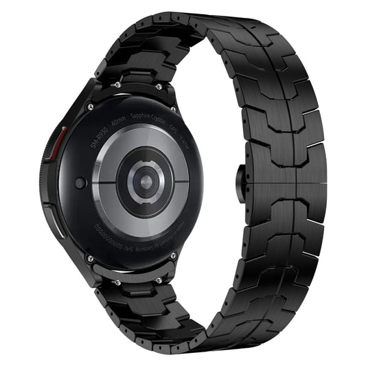 For Samsung Galaxy Watch6 Classic 43 / 47mm Lron Man Curved Connection Stainless Steel Watch Band(Black) by buy2fix