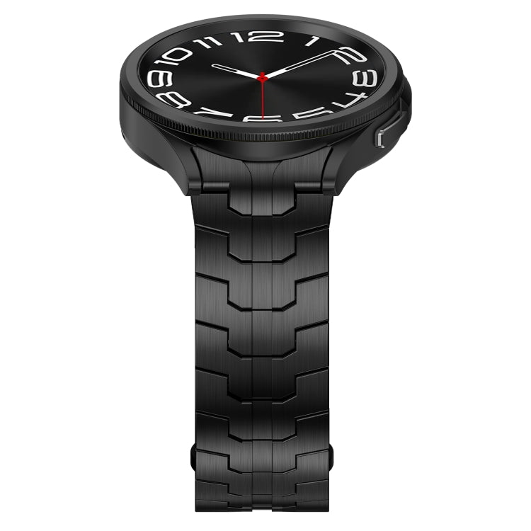 For Samsung Galaxy Watch6 Classic 43 / 47mm Lron Man Curved Connection Stainless Steel Watch Band(Black) - Watch Bands by buy2fix | Online Shopping UK | buy2fix