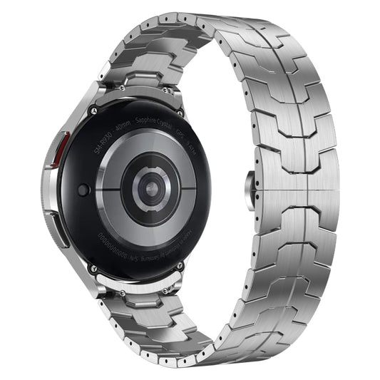 For Samsung Galaxy Watch 4 40 / 44mm Lron Man Curved Connection Stainless Steel Watch Band(Gray) by buy2fix