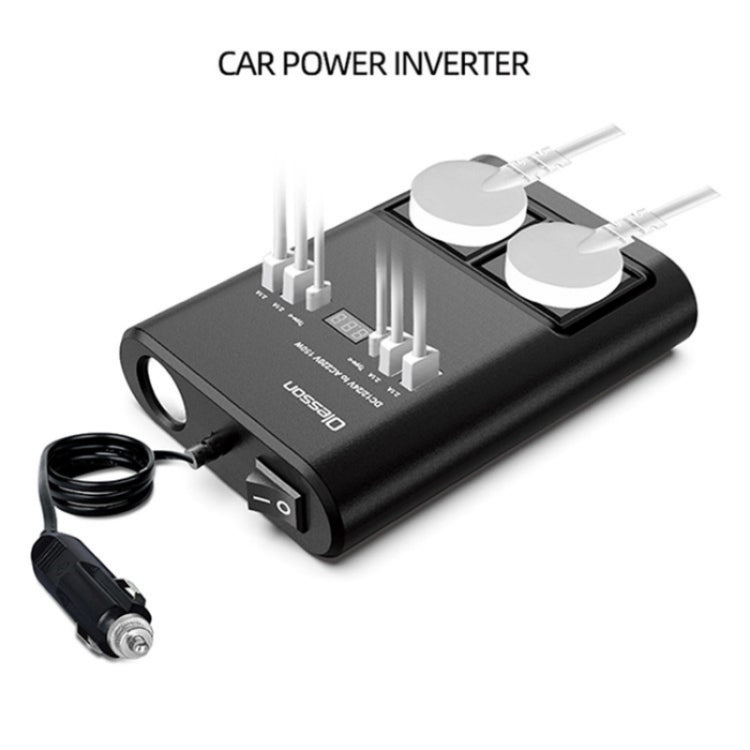 Car 150W Power Socket Cigarette Lighter Car Charger 4USB+2Type-C Car Power Inverter - Car Charger by buy2fix | Online Shopping UK | buy2fix
