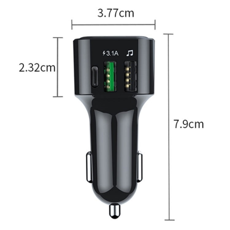 Colorful light Car Hands-free Call Bluetooth Receiver Support U Disk MP3 Player - Bluetooth Car Kits by buy2fix | Online Shopping UK | buy2fix