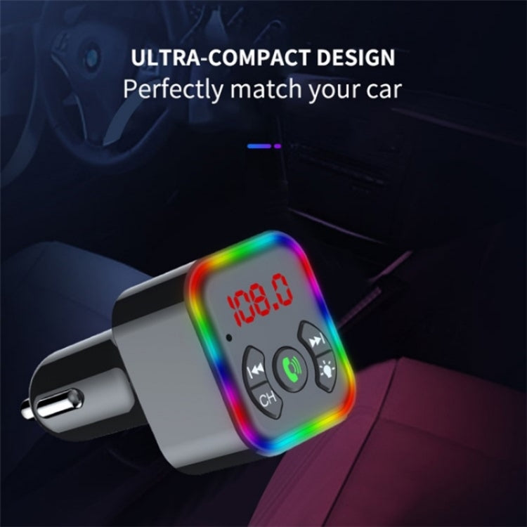 Colorful light Car Hands-free Call Bluetooth Receiver Support U Disk MP3 Player by buy2fix