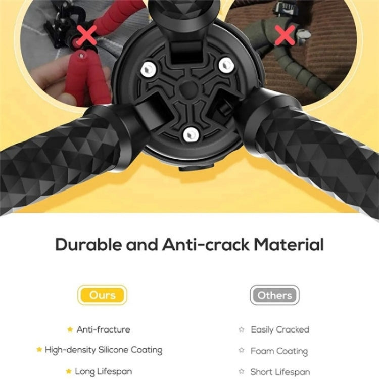 JMARY MT25 Portable Black With Phone Holder Ball Head Selfie Stick Flexible Octopus Tripod by Jmary