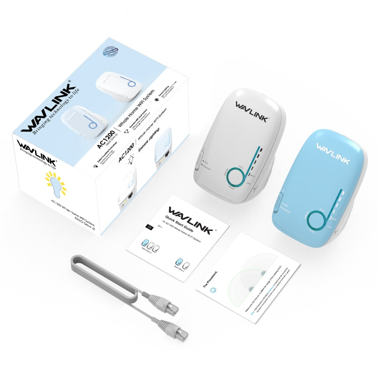 WAVLINK WN576K2 AC1200 Household WiFi Router Network Extender Dual Band Wireless Repeater, Plug:UK Plug (Blue) by WAVLINK