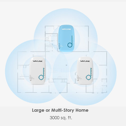 WAVLINK WN576K3 AC1200 Household WiFi Router Network Extender Dual Band Wireless Repeater, Plug:UK Plug by WAVLINK
