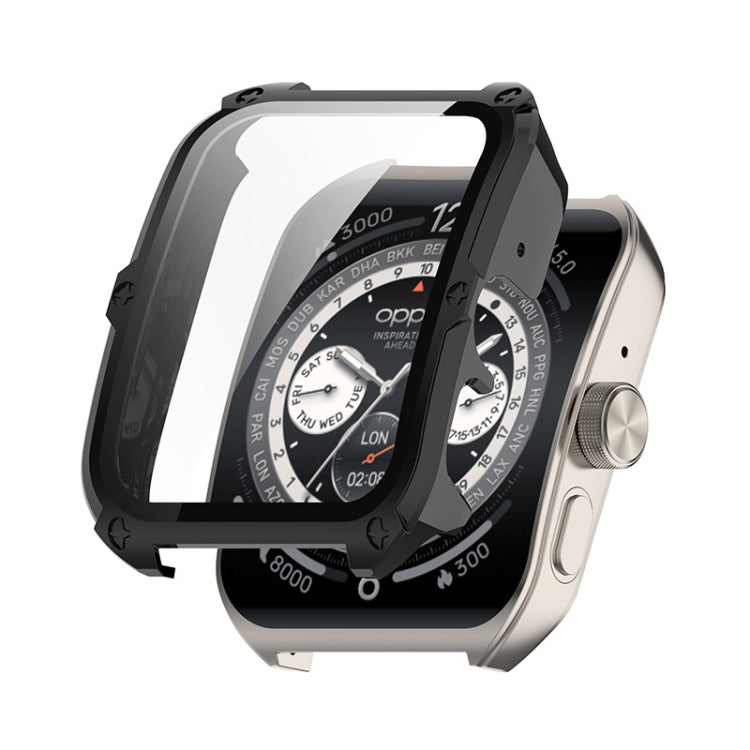 For OPPO Watch 4 Pro ENKAY Hat-Prince Full Coverage PC + Tempered Glass Film Integrated Watch Case(Black) - Watch Case by ENKAY | Online Shopping UK | buy2fix