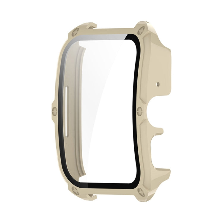 For OPPO Watch 4 Pro ENKAY Hat-Prince Full Coverage PC + Tempered Glass Film Integrated Watch Case(Ivory White) - Watch Case by ENKAY | Online Shopping UK | buy2fix