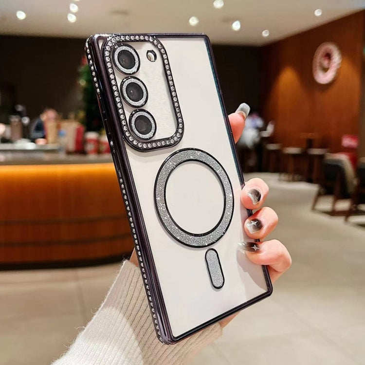 For Samsung Galaxy S24 5G Diamond Gradient Plated MagSafe TPU Phone Case(Black) - Galaxy S24 5G Cases by buy2fix | Online Shopping UK | buy2fix