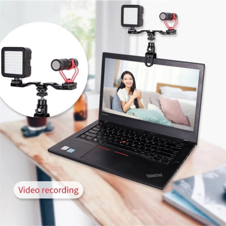 C038 For Live Broadcast Conference 1/4 Screw Aluminum Alloy Laptop Monitor Clip Fill Light Holder - Stand by buy2fix | Online Shopping UK | buy2fix