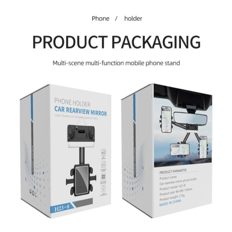 H23-8 New Multifunction Rearview Mirror Phone Holder Rotatable Retractable Phone Mount by buy2fix