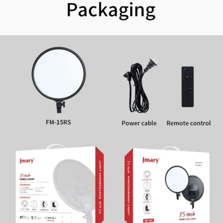 JMARY FM-15RS 40W Adjustable 15-inch Portrait Light Studio LED Round Fill Light(US Plug) - by Jmary | Online Shopping UK | buy2fix