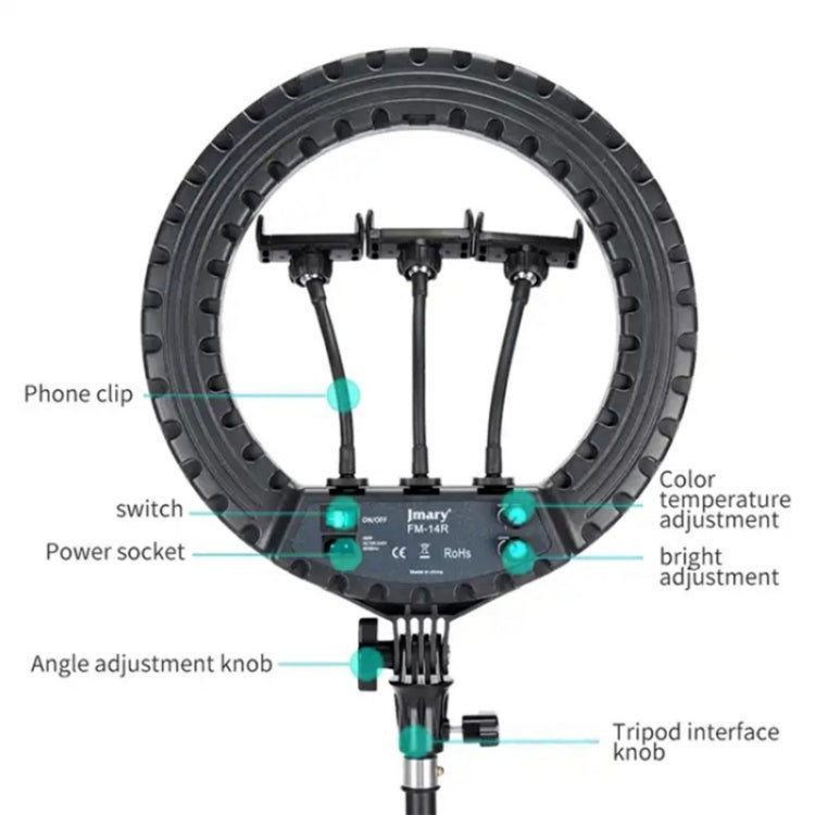 JMARY FM-14R Photography Light 14-inch Live Streaming Ring Light Photography LED Fill Light(EU Plug) - by Jmary | Online Shopping UK | buy2fix
