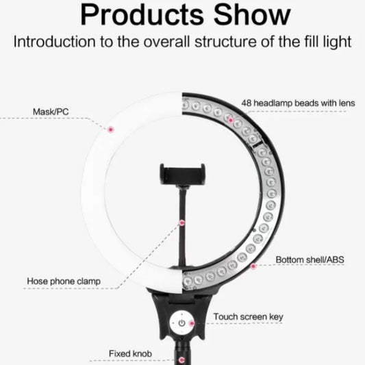 JMARY FM-12R Photography LED Fill Light 12-inch Video Recording Ring Light(US Plug) by Jmary