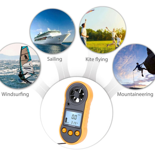 RZ818 Digital Anemometer Handheld Wind Speed And Temperature Measuring Instrument - Tachometers & Anemometer by buy2fix | Online Shopping UK | buy2fix